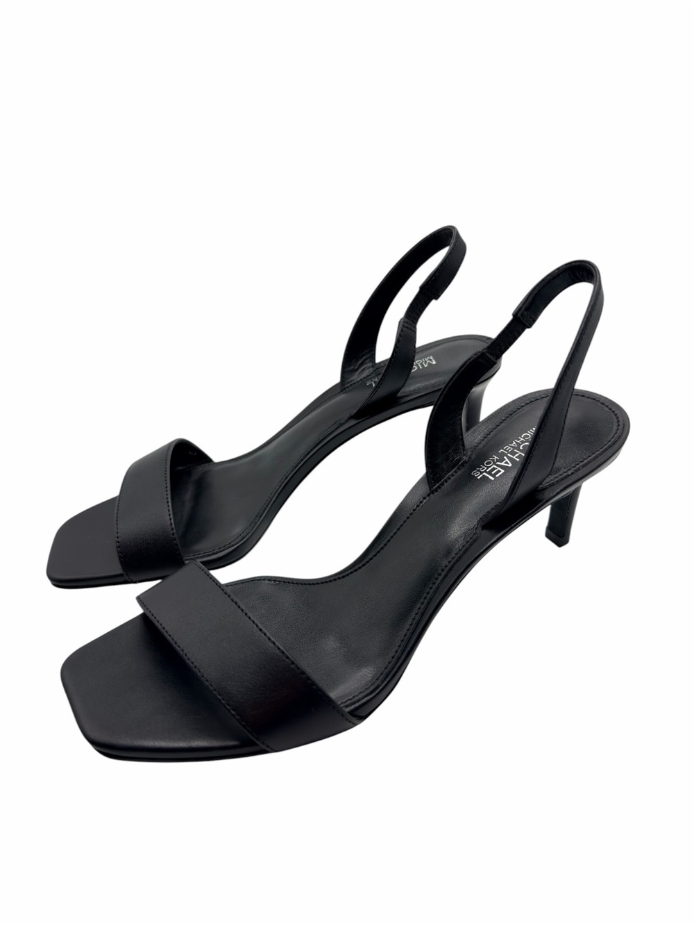 Michael Kors Black Leather Slingback Heels Size 5.5 - Picture 3 of 8